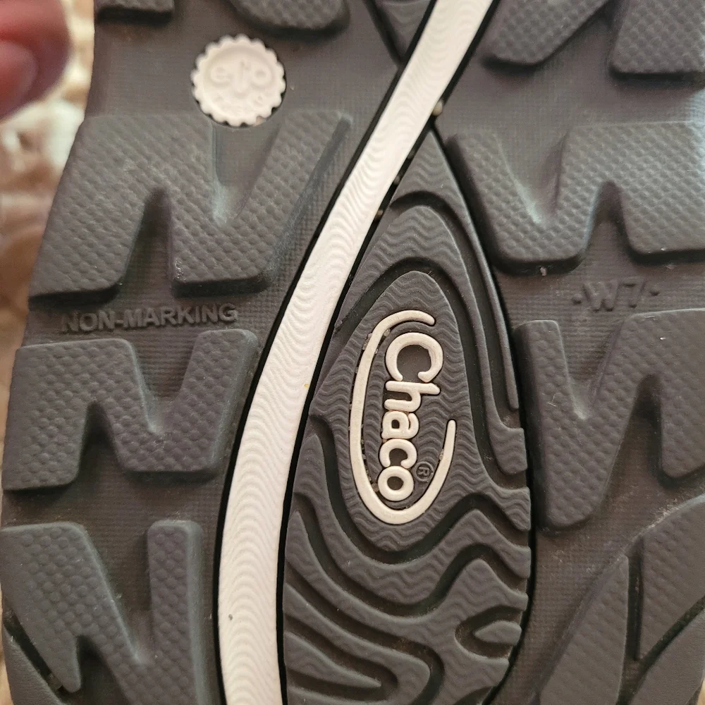 Chaco Women's Black Sandals with Light Purple Straps - Picture 9 of 14